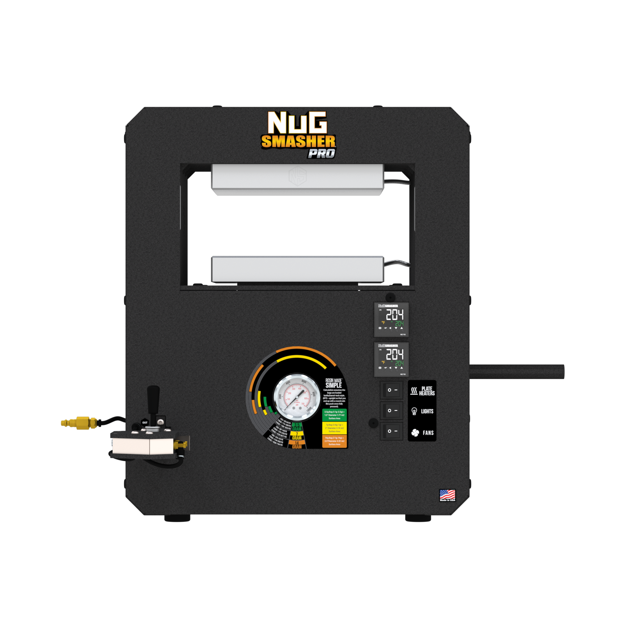 NugSmasher® PRO 20 Ton Pneumatic Rosin Press