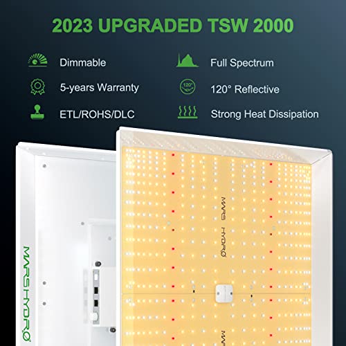 MARS HYDRO 4x4 Grow Tent Complete System 300W TSW2000 Dimmable Light, 48