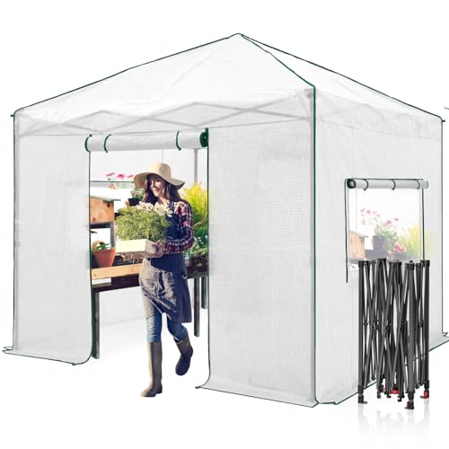 Eagle Peak White Pop-Up Greenhouse - 10x10 ft