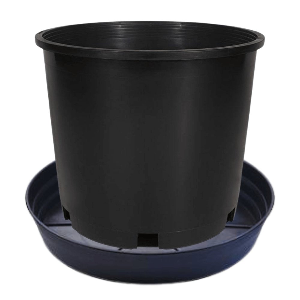 5-Gallon Pots & Saucers Premium Black Squat Injection Nursery Pots 5-Pack - Happy Hydro - Happy Hydro