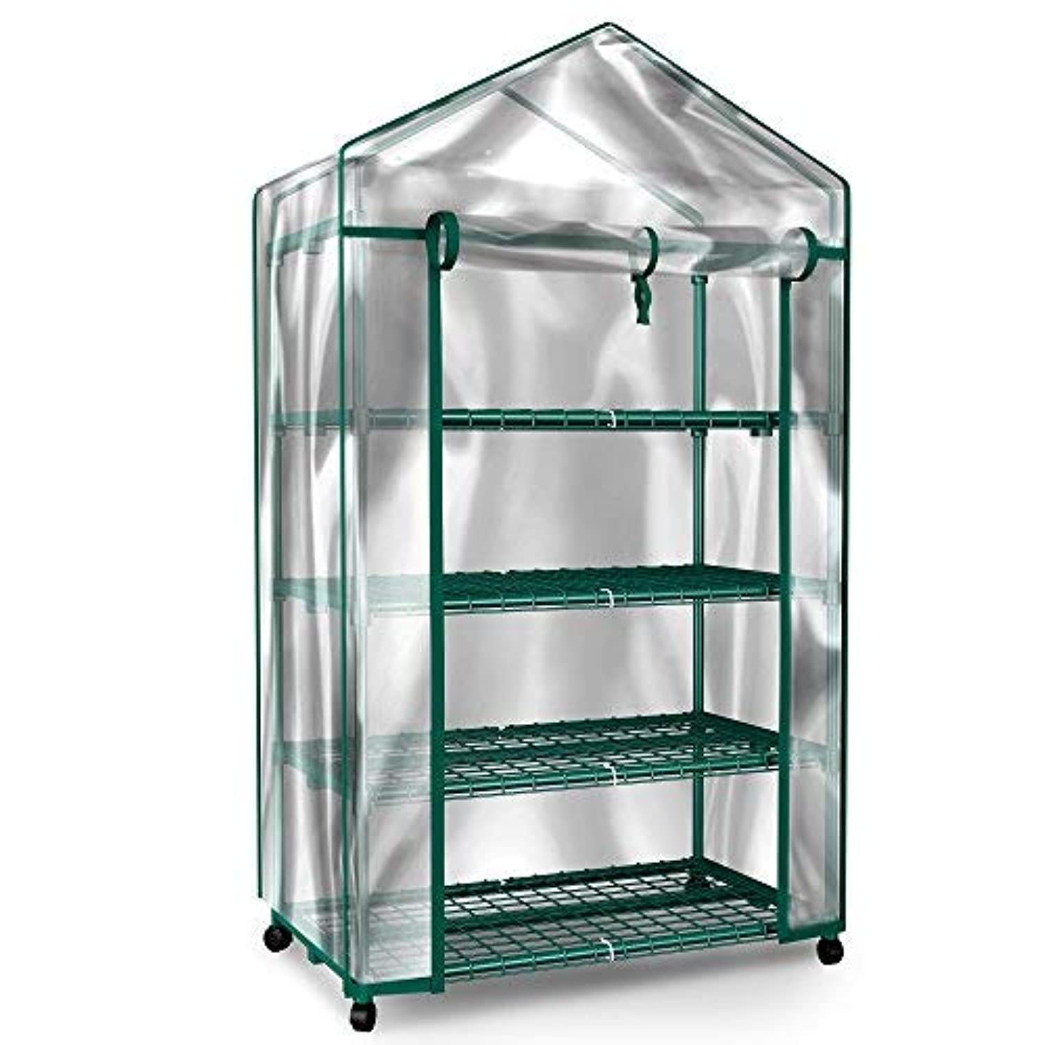 Mini Greenhouse 4-Tier Indoor Outdoor Sturdy Portable Shelves