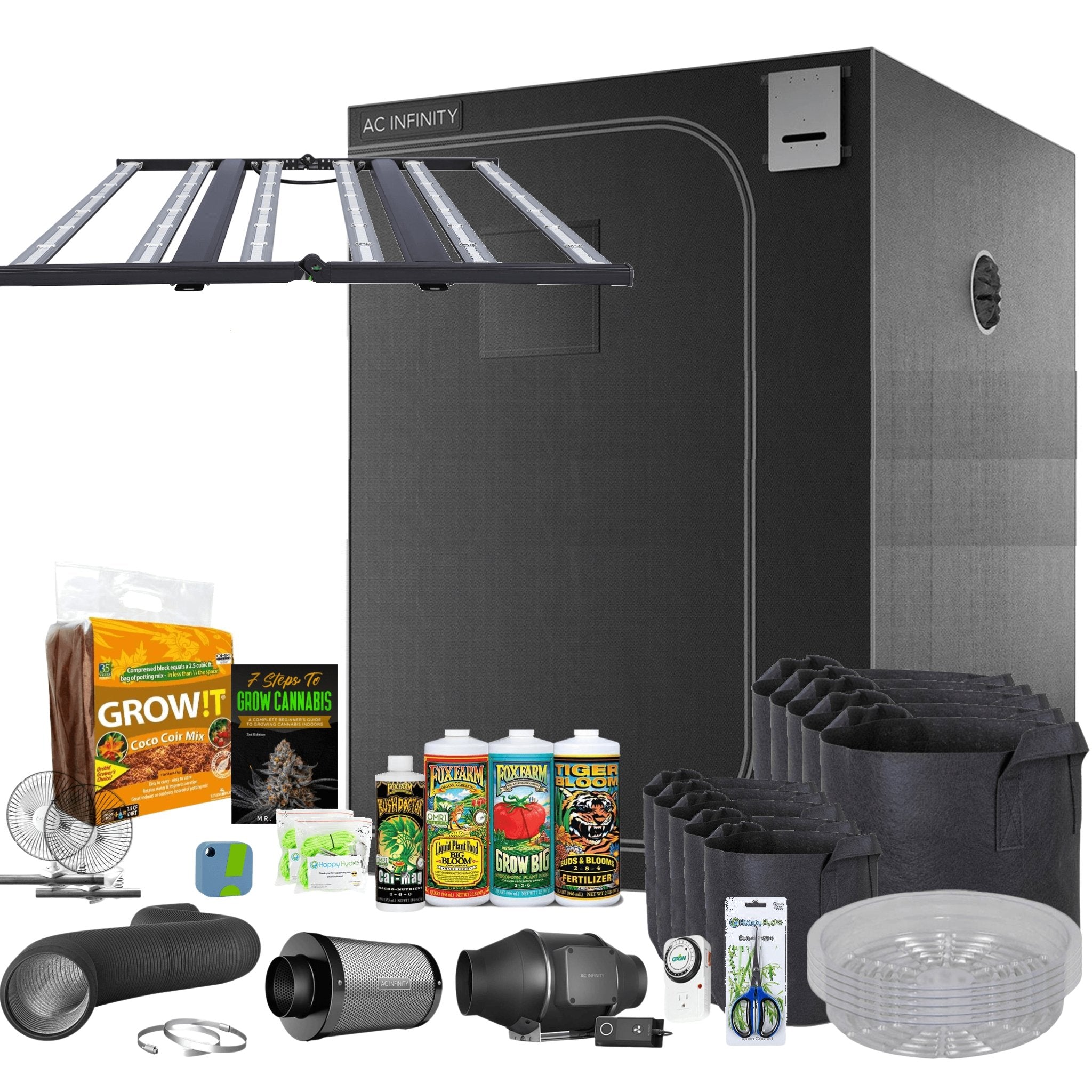 Beginner Coco Grow Tent Kit Grower's Choice ROI-E680S LED 5’ x 5’ - Happy Hydro - Happy Hydro