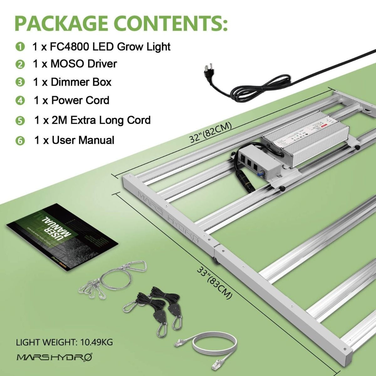 Complete Grow Kit 'Without the Tent' 2x Mars Hydro FC-4800 LED Lights 4’ x 8’ - Happy Hydro - Happy Hydro