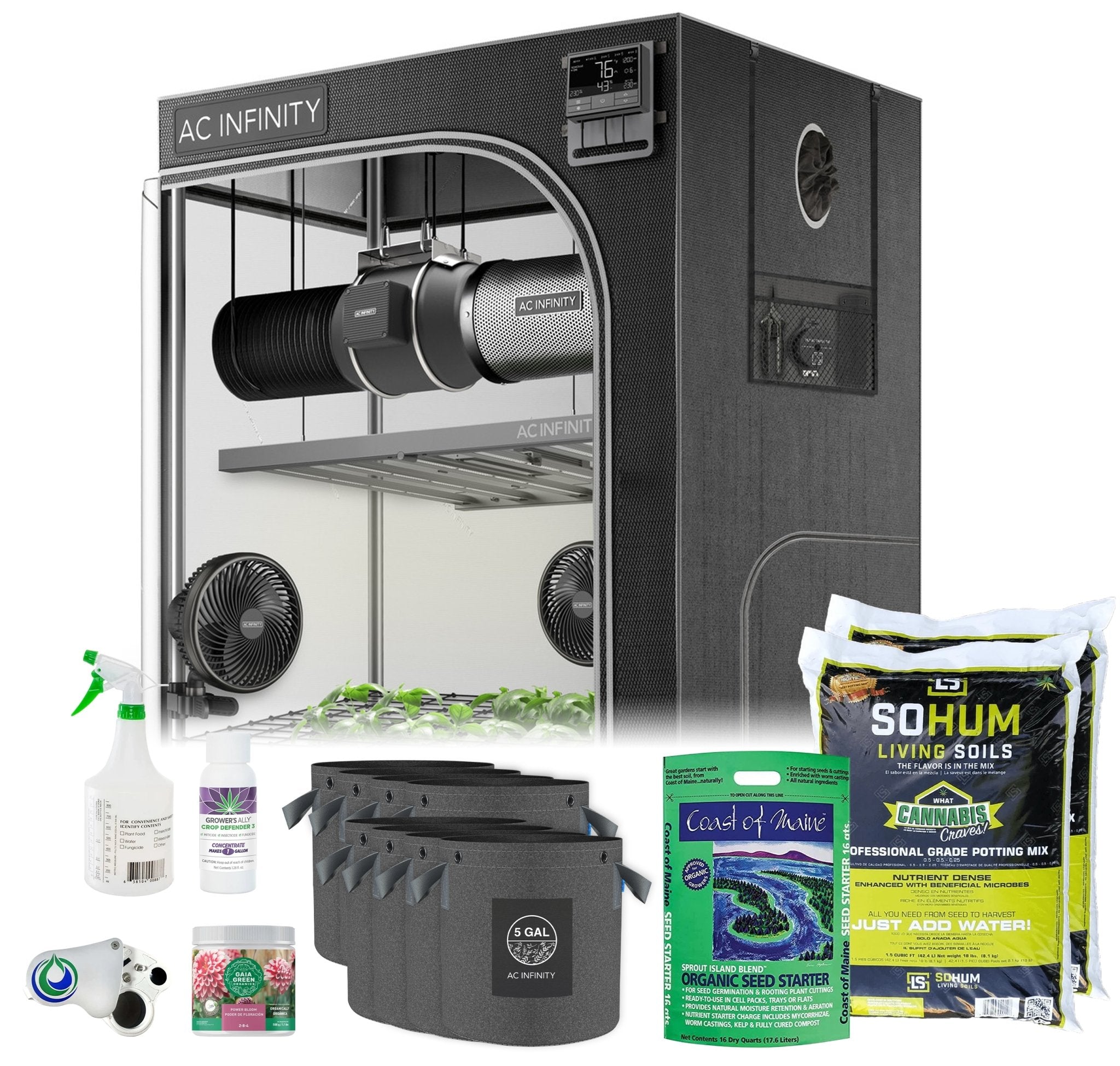 Happy Hydro Automated Grow Tent Kit 6-Plant 5’ x 5’ x 6’8