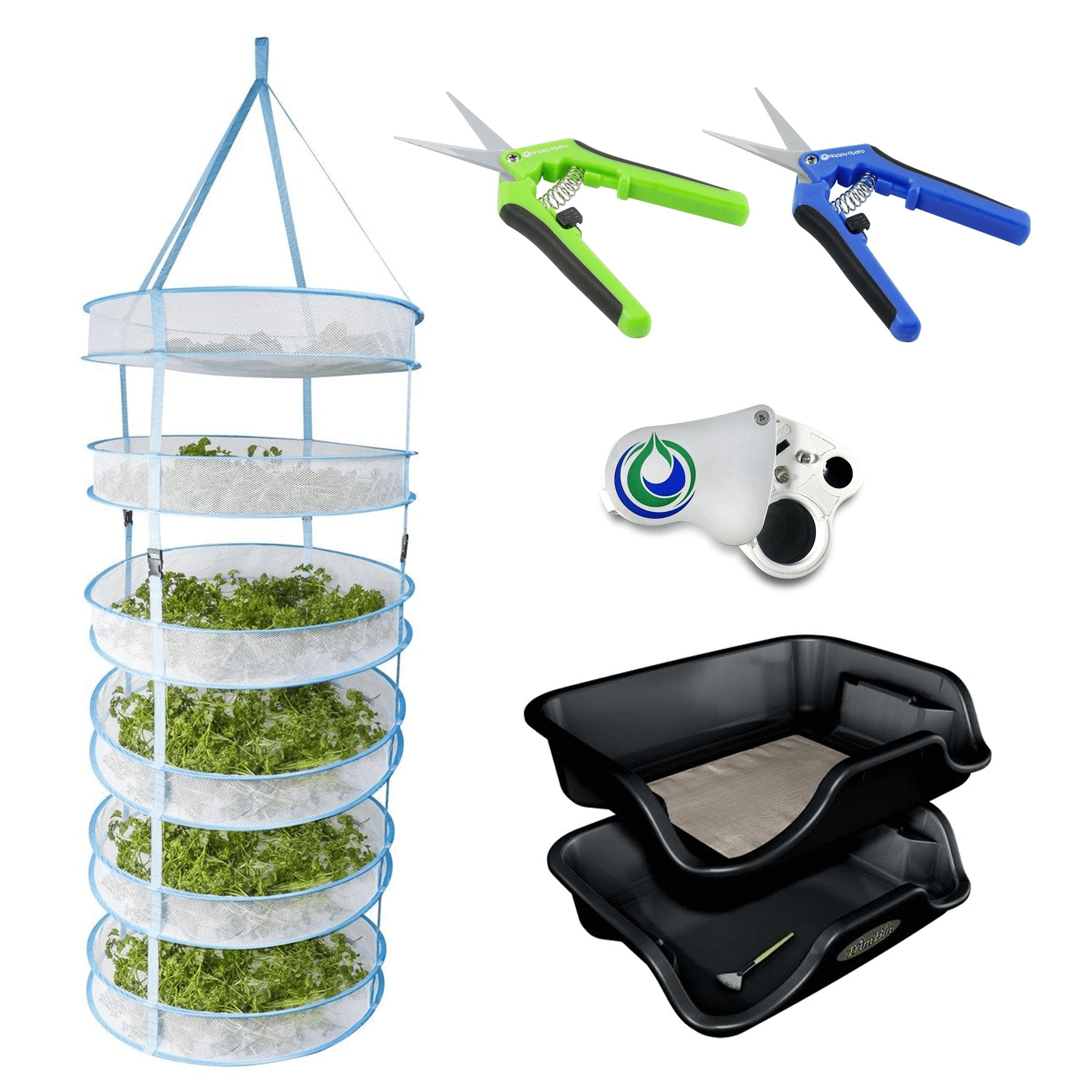 Happy Hydro 'Trim-Jail' Kit Harvest More Trim Bin w/ 6-Tier Drying Rack - Happy Hydro Accessories - Happy Hydro