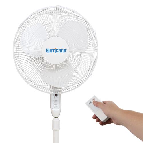 Hurricane Supreme Oscillating Stand Fan w/ Remote 16 in  - Hurricane - Happy Hydro